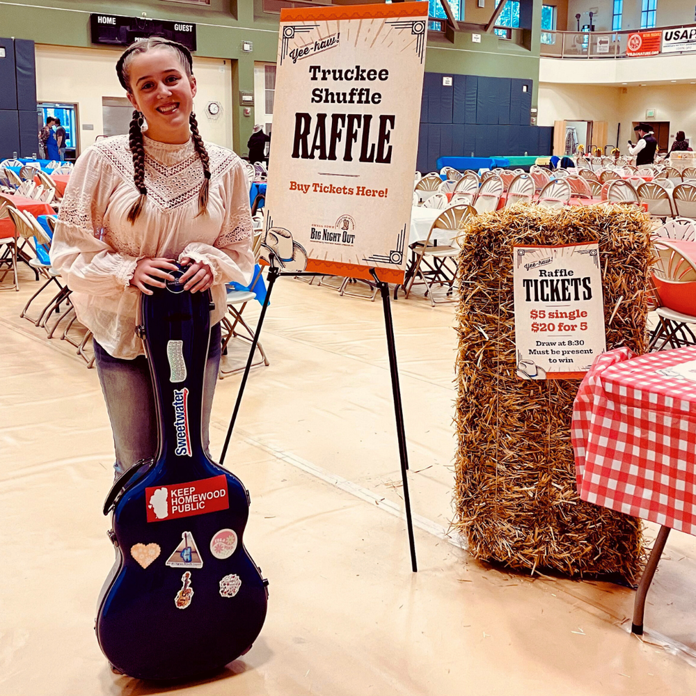 TTSM student musician at Truckee Shuffle fundraising event