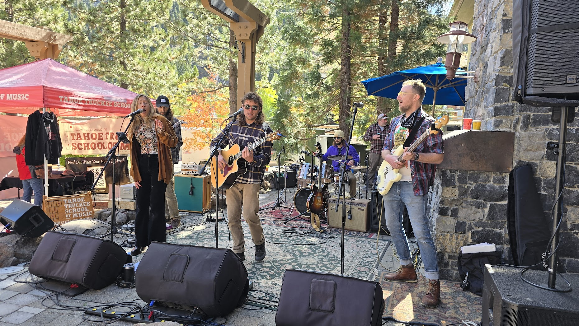 Band performing at Made in Tahoe festival at Palisades Village